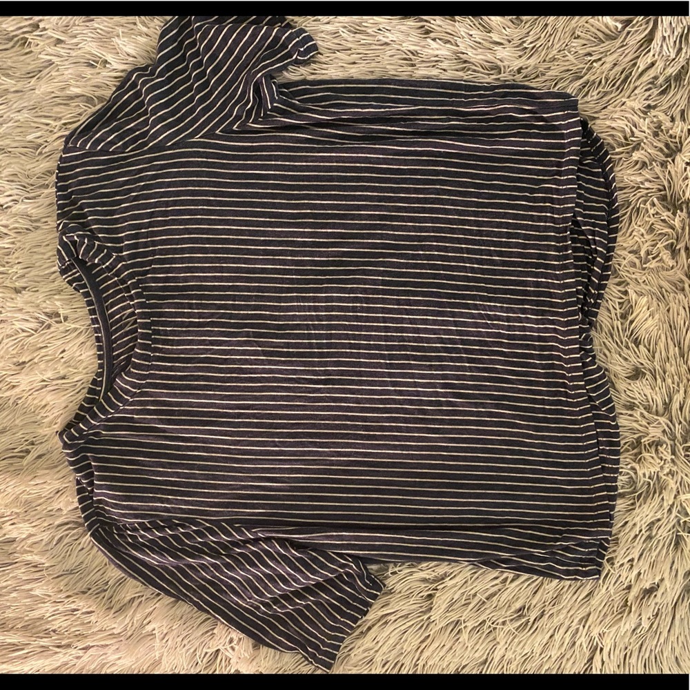 Blue and white strip top